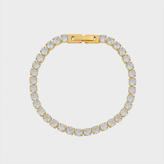Titanium steel bracelet with plating and 6.7-inch chain length.