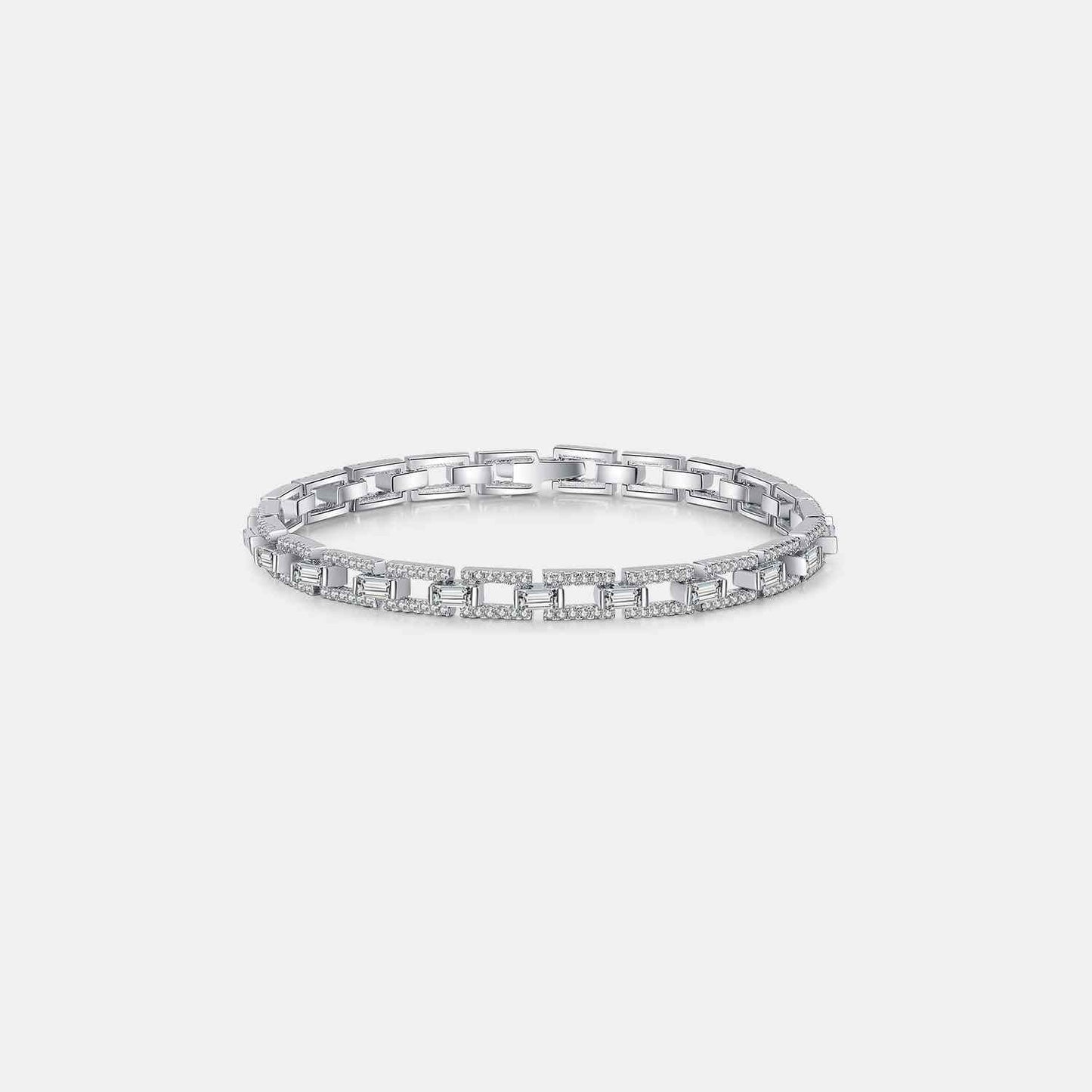 3.2 Carat Moissanite 925 Sterling Silver Bracelet with chain length of 6.5 inches.