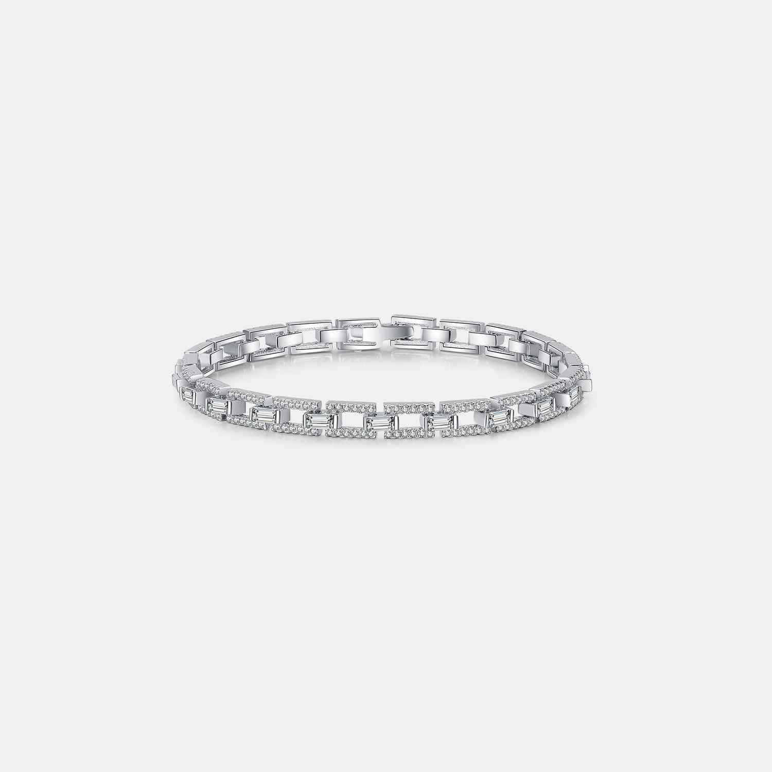 3.2 Carat Moissanite 925 Sterling Silver Bracelet with chain length of 6.5 inches.