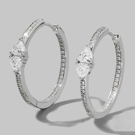 Inlaid Zircon 925 sterling silver earrings.