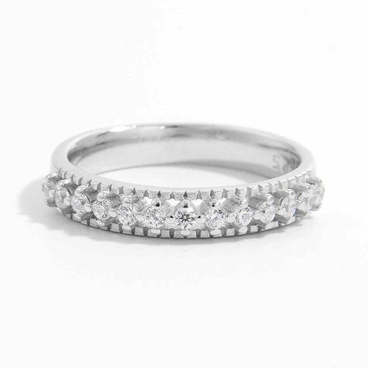 925 Sterling Silver Inlaid Zircon Ring