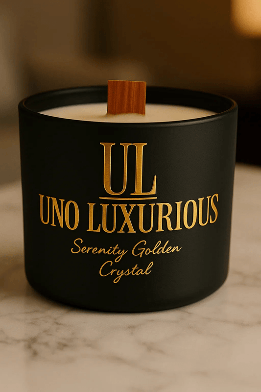 Serenity Golden Crystal – Luxury Soy Wax Candle - UnoLuxurious candles