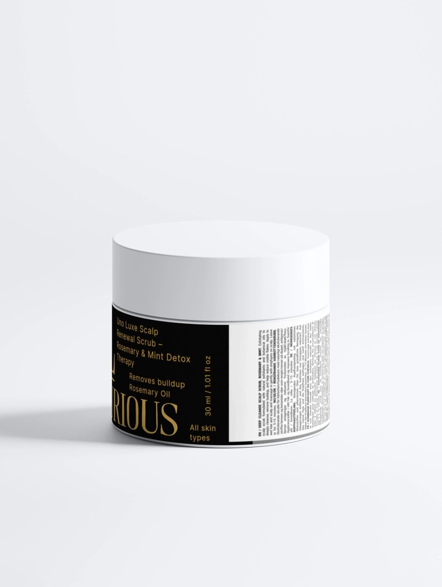 Uno Luxe Scalp Renewal Scrub – Rosemary & Mint Detox Therapy - UnoLuxurious Scalp Renewal Scrub – Rosemary & Mint Detox Therapy
