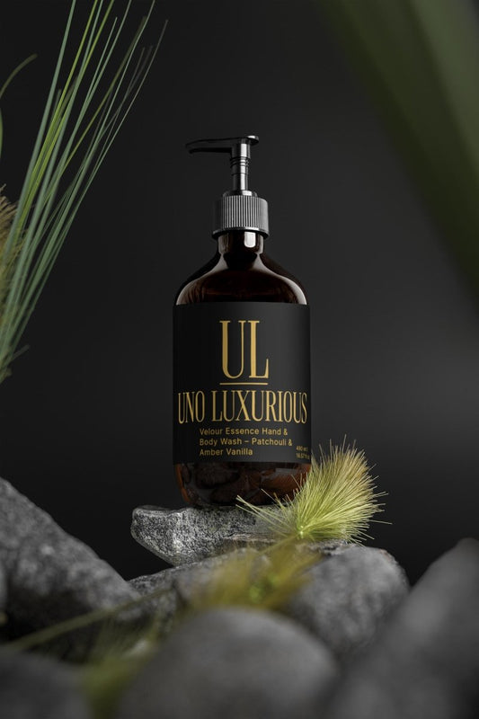 Velour Essence Hand & Body Wash – Patchouli & Amber Vanilla - UnoLuxurious body wash